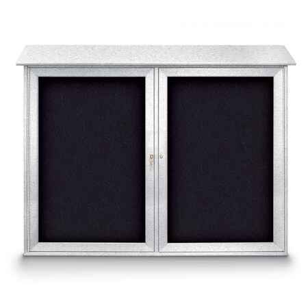 United Visual Products Indoor Enclosed Combo Board, 48"x36", Satin Frame/Blue & Cinnabar UVCB4836-BLUE-CINNABA